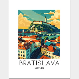 A Vintage Travel Illustration of Bratislava - Slovakia Posters and Art